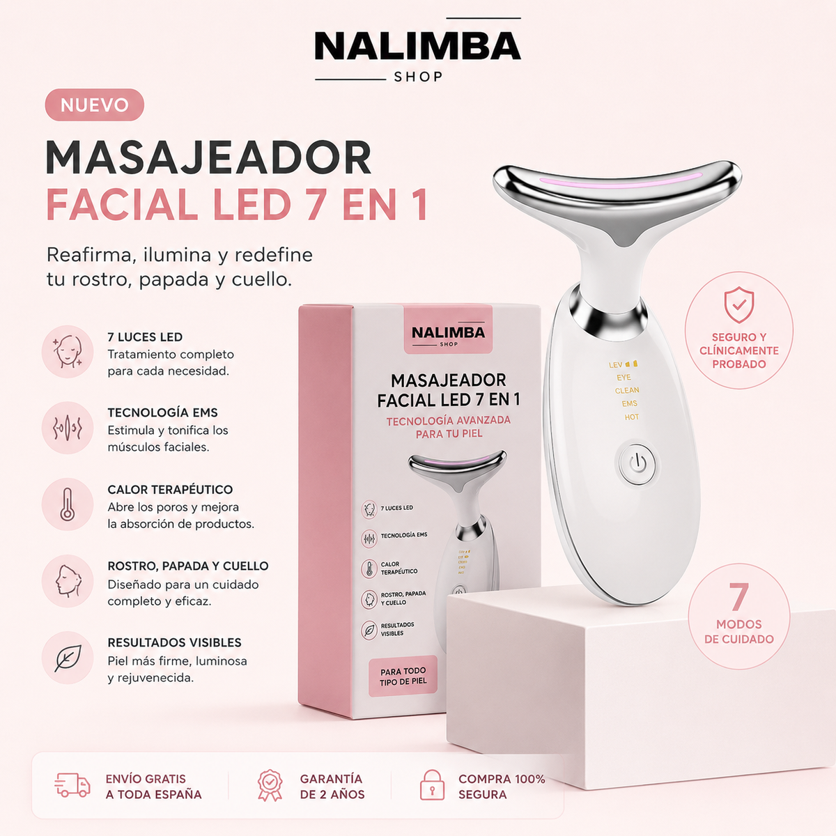 GlowLift™ | Masajeador Facial LED EMS